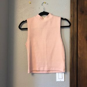 Light pink turtle neck tank top